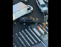 Heavy traffic caused by a car  on Lincoln tunnel