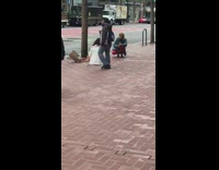 Witchcraft photoshoot blue jacket red pants rocks 