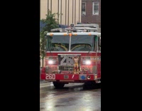 Hulk Hogan doll on fire truck front