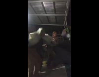 Lady accidentally pushes friend off while jumping 