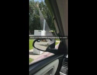 White automatic car barrier gate too short