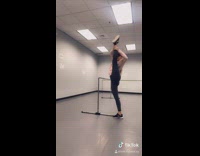 Girl does splits standing up barre compilation