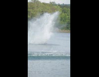 Man water ski removed falls on water
