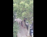 Group of Women polo waist group dance sidewalk