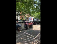 FedEx truck playing loud music