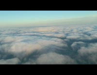Sea of clouds view airplane descend shadow 