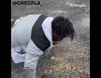 Guy drops food slips and falls fail