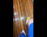 Man flipping grilled cheese like soccer