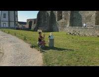 Stuffed toy post photo shoot fall park