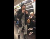 Man beat box pop sounds america song subway