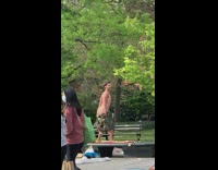 Shirtless Guy Shows Off Bare Butt 