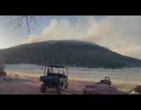 Forest fire smoke on Sangre de Christo mountain