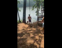 Man let go on swing fell down
