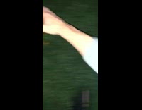 Guy catches frog squeal 