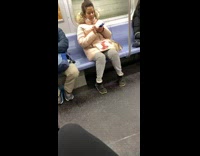 Lady on subway with raw ground beef