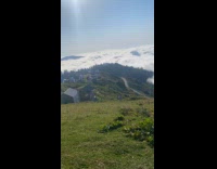 Clouds covered town at time lapse video