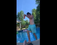Collab Kale Salad IG - Drunk guy sings falls into pool