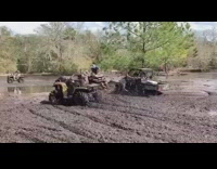 Riding ATVs through black mud pt. 2