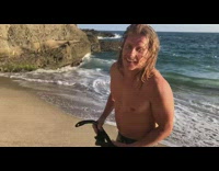 Collab Kook Of The Day - Guy black thong swimwear talks to girl 