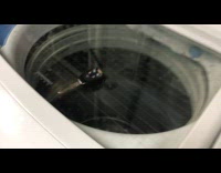 Car key spins on top of washing machine
