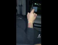 Guy grabs friends thigh and touches lips 