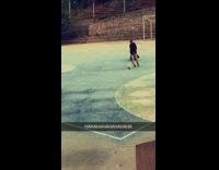 Guy playing in soccer game gets juked out by other player and falls on court