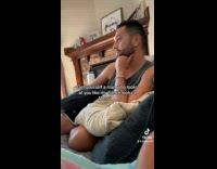 Man stares at Messi on the television