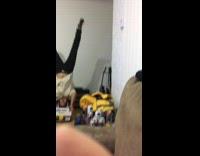 Guy falls over while doing headstand 