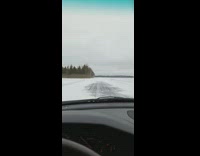 Guy drive on road covered with snow