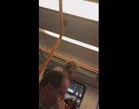 Collab Subway Creatures - Man on train picks ear and nose, then eats earwax and booger