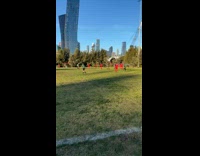 Collab IITW - Two women TikTok dance near soccer game