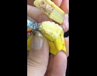 Girl got a kitkat without the kitkat