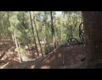 Man in bicycle falls from the ground ramp