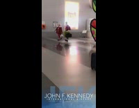 The Grinch and Mrs Claus exit john f kennedy airport