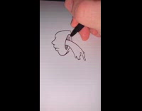 Pen doodle on white paper mushroom face 