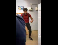 Collab BitchIG2 - Guy red shirt flexes and says he is swoll and screams