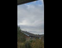 Mirror reflected and projected the sky outside the window