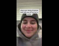 Her boyfriend puts on welding mask to build gingerbread house