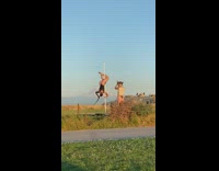 Woman pole dance spin yard mountain part 2