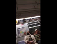 Man scolds guy writing graffiti on subway