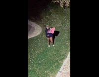 Girl waves knife at red jacket guy