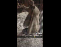 Woman snow back flip somersault