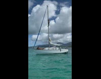 Guy climb boat pole take pictures girls