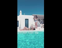 best friend duty green bikini girl pool 