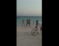 Three people tiktok dance beach tripod bicycle Part 1