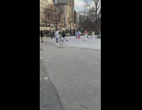 Six people face mask group dance public park