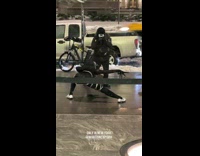 Guy sees alien costume lady posing outside