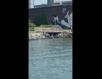 Guy sits on a swing underneath bridge 