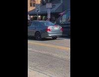 License plate of car shakes from music