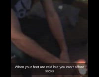 Collab KaleSaladIG - Guy warms feet using lighter flame